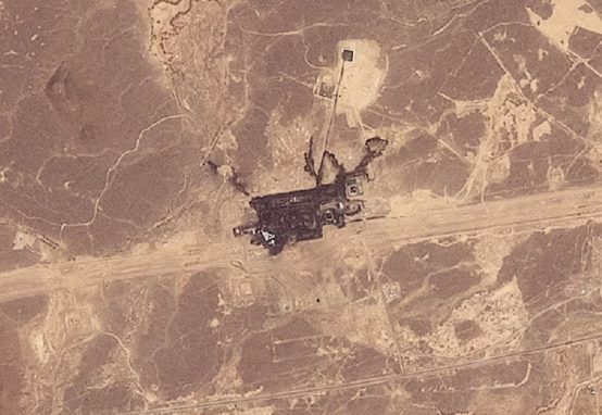 Imej satelit menunjukkan kerosakan pada kemudahan saluran paip Timur-Barat di wilayah Hijaz, Arab Saudi pada 11 September 2026.