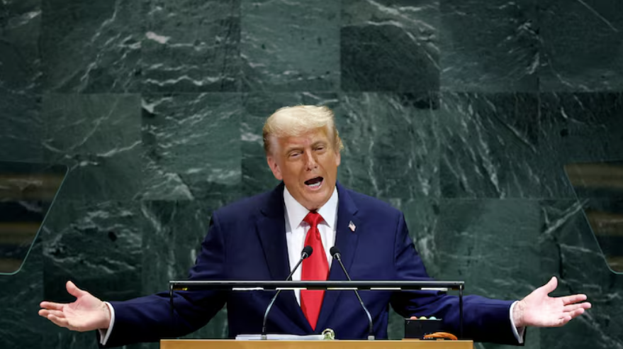 美国总统特朗普在联合国总部发表讲话
