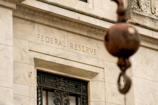 Facade of the Federal Reserve building in Washington, D.C. under construction, photographed September 17, 2025