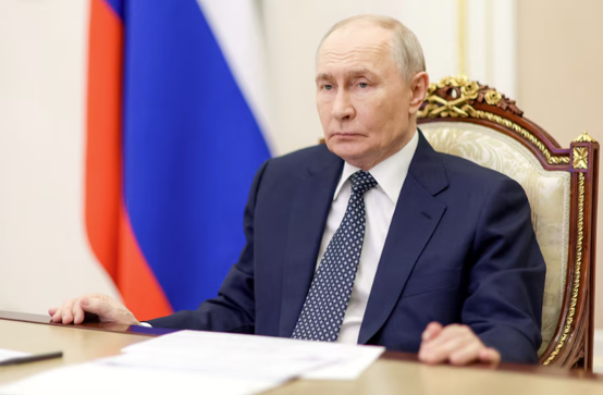 Russian President Vladimir Putin chairs a government meeting via video link at the Kremlin in Moscow on July 8, 2026